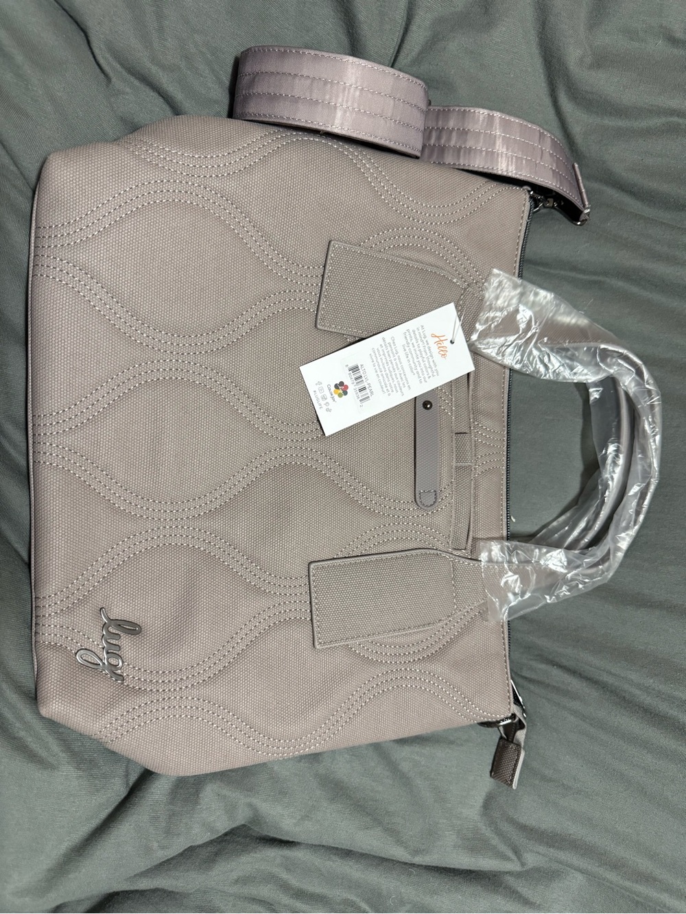 NWT Lug Matte Luxe Alto Tote Crossbody Bag in Pearl  - Boho Floral Interior